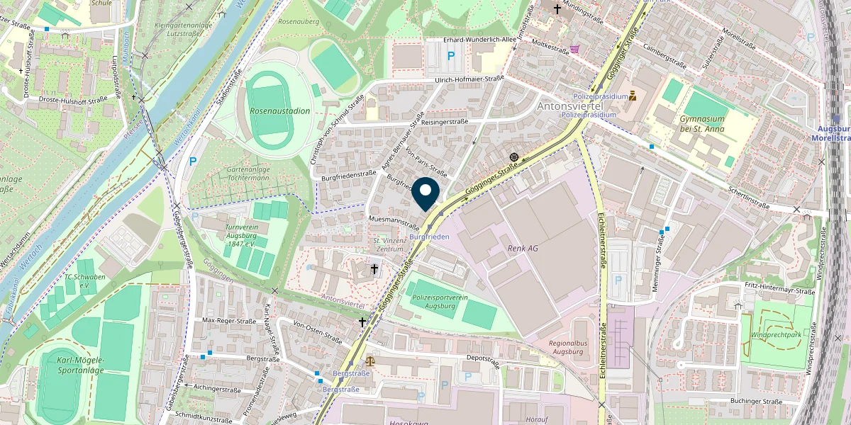 Standort von Domizil Immobilien auf OpenStreetMap - Gögginger Str. 84, 86199 Augsburg